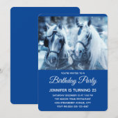 Invitation Belle équipe de chevaux Photo d'hiver Anniversaire (Devant / Derrière)