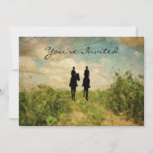 Invitation Belle équitation équitation Couple Cheval Mariage (Devant)