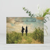 Invitation Belle équitation équitation Couple Cheval Mariage (Debout devant)