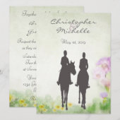 Invitation Belle équitation équitation Couple Cheval Mariage (Devant / Derrière)
