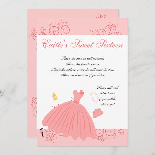 Invitation Belle et belle robe (Devant / Derrière)