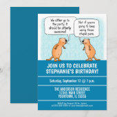 Invitation Belle et drôle Puns Otter Anniversaire (Devant / Derrière)