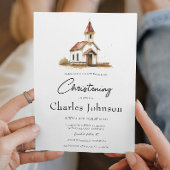 Invitation Belle Et Élégante Eglise Fils Christening