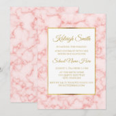 Invitation Belle et élégante Soirée de Marbre rose Gold (Devant / Derrière)