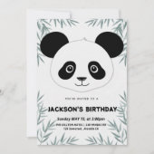 Invitation Belle et ludique anniversaire à thème panda (Devant)