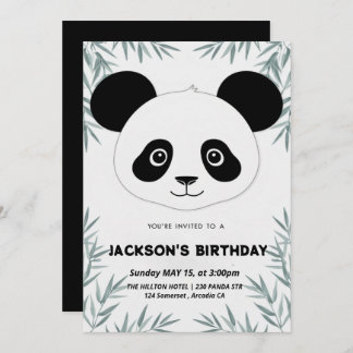 Invitation Belle et ludique anniversaire à thème panda
