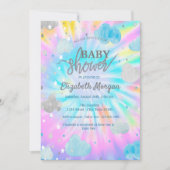 Invitation Belle Étoiles & Nuages Tie Dye Baby shower (Devant)
