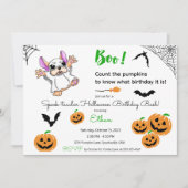 Invitation Belle fantôme citrouille Halloween 5e anniversaire (Devant)