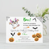 Invitation Belle fantôme citrouille Halloween 5e anniversaire (Debout devant)