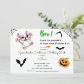 Invitation Belle fantôme citrouille Halloween Premier anniver (Debout devant)