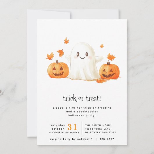 Invitation Belle Fantôme Spooktacular Trick ou de la partie d (Devant)