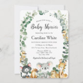 Invitation Belle faune australienne Baby shower verdoyant (Devant)