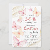 Invitation Belle félicité moderne à thème papillon 3e anniver (Devant)