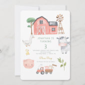 Invitation Belle ferme Animaux Barniard anniversaire (Devant)