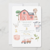 Invitation Belle ferme Animaux Barniard anniversaire (Devant)