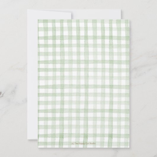 Invitation Belle ferme Animaux Barnyard Chic Vert Anniversair (Dos)