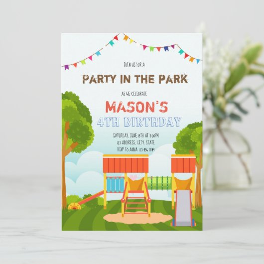 Invitation Belle fête à l'invitation du parc (Debout devant)