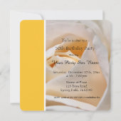 Invitation Belle fête d'anniversaire avec fleur de rose blanc (Dos)