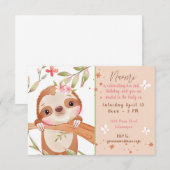 Invitation Belle fête d'anniversaire bébé lemur personnalisée (Devant / Derrière)