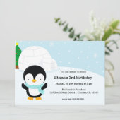 Invitation Belle fête d'anniversaire de pingouin (Debout devant)