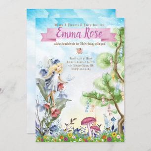 Invitation Belle fête d'anniversaire fée