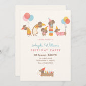 Invitation Belle fête d'anniversaire pour chiens (Devant / Derrière)
