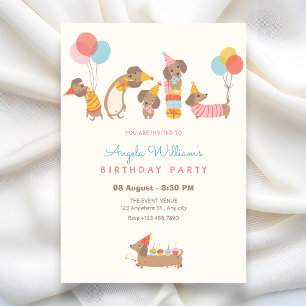 Invitation Belle fête d'anniversaire pour chiens