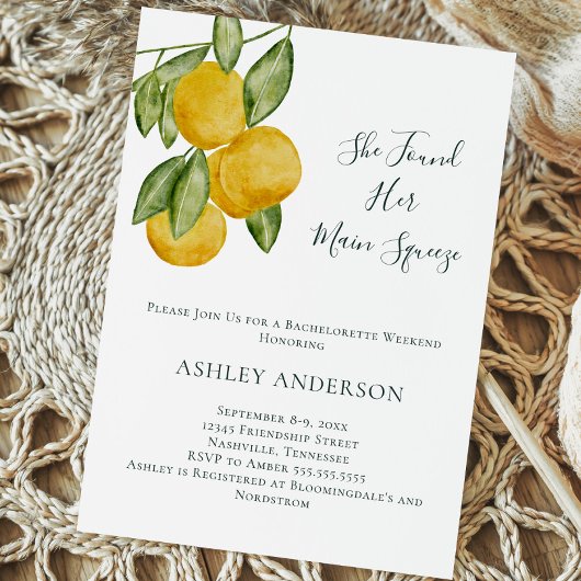 Invitation Belle Fête de Bachelorette de citron vert