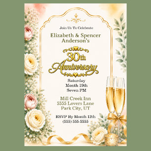 Invitation Belle Fête de Champagne aux Pivoines pour les 30 a