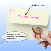 Invitation Belle fête de deuxième anniversaire de singe