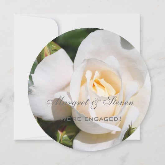 Invitation Belle fête de fiançailles de fleurs de rose blanch (Dos)