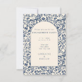 Invitation Belle fête de fiançailles vintages (Devant)