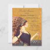 Invitation Belle Fête de la mariée d'aileron de paon d'art (Dos)