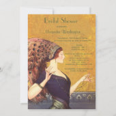 Invitation Belle Fête de la mariée d'aileron de paon d'art (Dos)