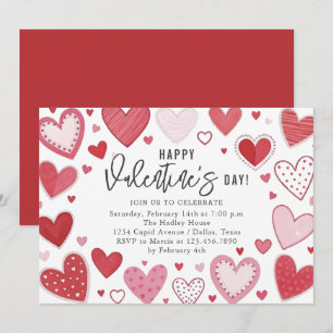 Invitation Belle fête de la Saint-Valentin Beautiful Hearts