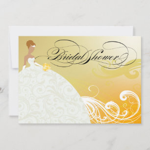 Invitation Belle Fête de l'mariée de luxe jaune et blanc
