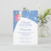 Invitation Belle Fête de l'mariée de mariée moderne bleue (Debout devant)