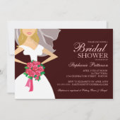 Invitation Belle Fête de l'mariée des femmes mariées roses (Dos)