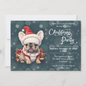 Invitation Belle fête de Noël du Casquette de Bulldog françai (Devant)