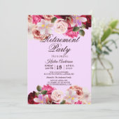 Invitation Belle fête de retraite de bouquet floral (Debout devant)