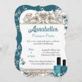 Invitation Belle fête de Spa floral (Devant / Derrière)