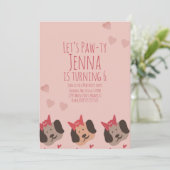 Invitation Belle fête des Chiens d'anniversaire Valentines (Debout devant)