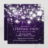 Invitation Belle fête des étoiles brillantes de Noël (Devant / Derrière)