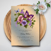 Invitation Belle Fête des mariées à papillon à Accentuation O