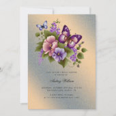 Invitation Belle Fête des mariées à papillon à Accentuation O (Devant)