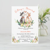 Invitation Belle Fête des mariées À Thème Chat (Debout devant)