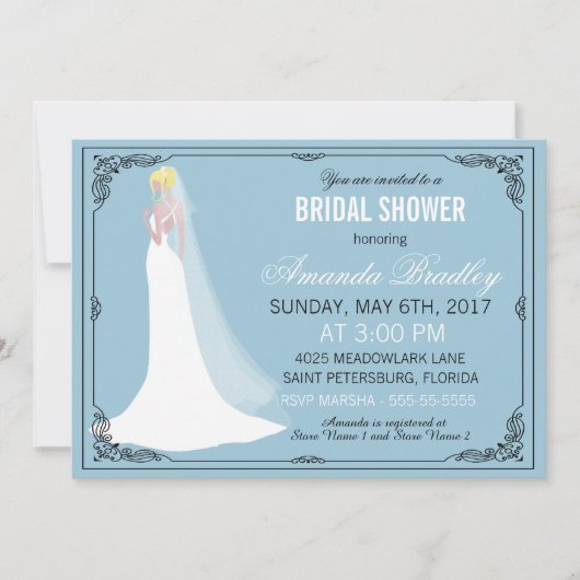 Invitation Belle Fête des mariées Blonde Bride (Devant)