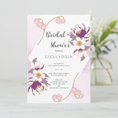 Invitation Belle Fête des mariées classique violet Lotus (Debout devant)