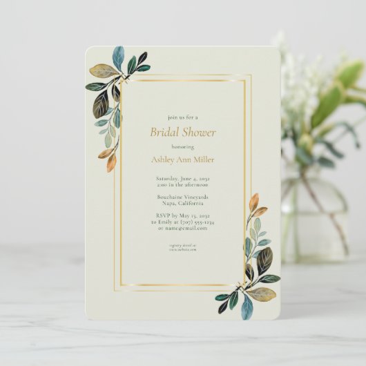 Invitation Belle Fête des mariées d'aquarelle florale (Debout devant)