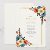 Invitation Belle Fête des mariées d'aquarelle florale (Devant / Derrière)